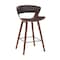 Armen Living Jagger Modern 26" Wood and Black Faux Leather Counter Height Barstool LCJGBAWABR26 - alternate 1